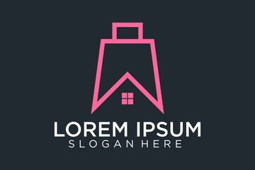 Home Shopping Logo Icon Template Vector Illustration