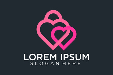 Love shopping logo template illustration