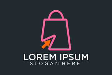 Online shopping logo design template