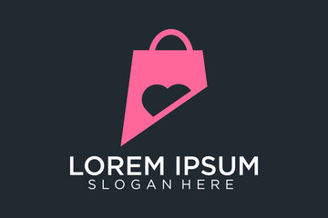 Love shopping logo template illustration