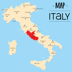 Map italy a nice poster