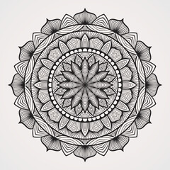 mandalas with continuous lines and forming a flower arrangement