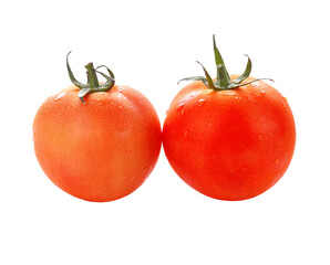 Tomato with drops on transparent png