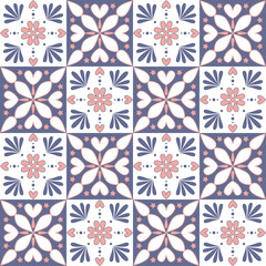 Square mosaic ceramic tile design purple pink color, ornate arabic moroccan pattern, vector illustration