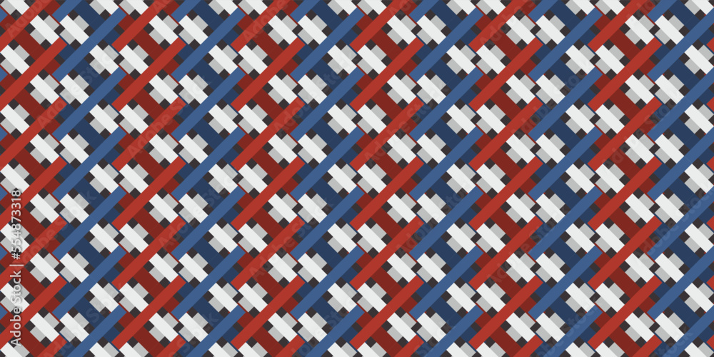 Poster Striped diagonal retro pattern of intersections of diagonals. Vector seamless pattern for print and seamless packaging, pillows, textiles, wallpapers, notebooks, cups.