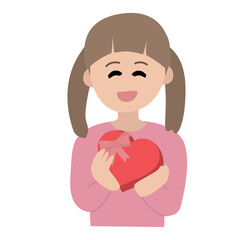 チョコレートを持つ女の子のイラスト