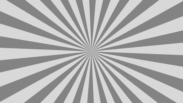 Pop Art background with radial lines. Motion graphics