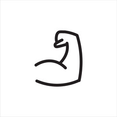 biceps, arm, strong man icon, vector, illustration on white background