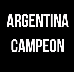 White and black words argentina champion