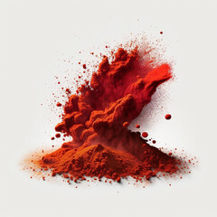 Flying spice red pepper on white background - Generated by Generative AI