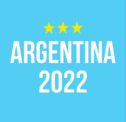 White and light blue lines with the words argentina champion