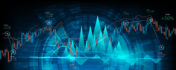 financial and stock market graph background image