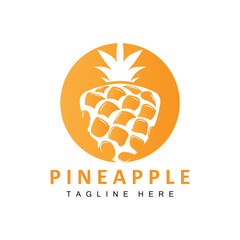 Pineapple Logo Design, Fresh Fruit Vector, Plantation Illustration, Fruit Product Brand Label