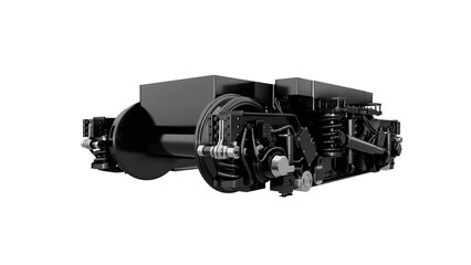 train trolley OF HIGH SPEED TRAIN 3D RENDERING ON WHITE, PNG TRANSPARENT BACKGROUND, TRAIN WEELS