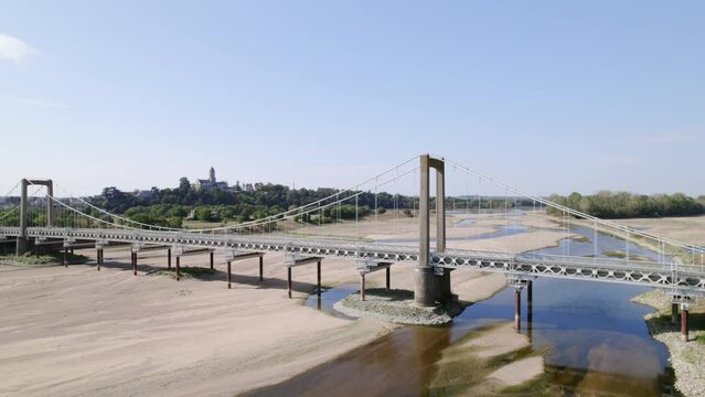 France, Loireauxence, Extreme drought in Loire river