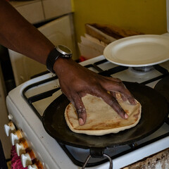chef preparing naan bread