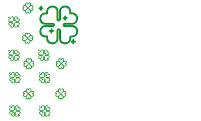 st. patrick's day white background with clover lucky leaf. Vector Illustration with place for your text	
