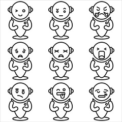 Emoji robot outline style part eighteen