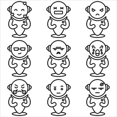 Emoji robot outline style part fifteen