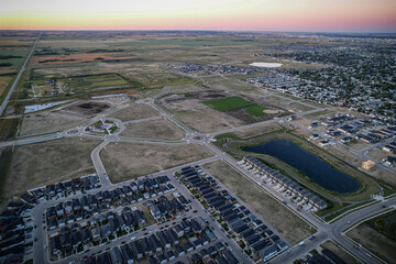 Kensington neighborhood Drone Aerial in Saskatoon, Canada