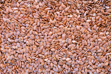 Whole flaxseed in mass and ready to be used.