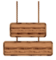 Textured wooden boards with ropes