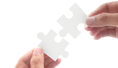 Connecting jigsaw puzzle. Business solutions success