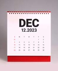 Simple desk calendar 2023 - December