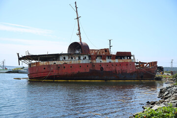 Shipwreck on the coast of Nova Scotia, Canada