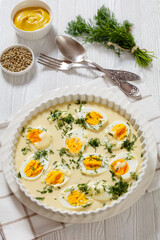 Senfeier, hard boiled eggs in creamy mustard sauce