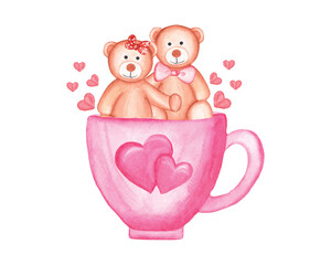 Valentine’s Day Bear clipart, Couple bear Sublimation for t-shirt