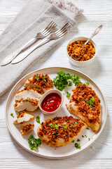 chicken breasts with crunchy fried onion coating