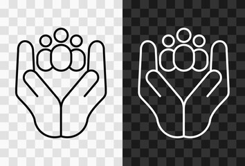 Client service, high quality vector editable line icon. Client service outline icon isolated on dark and light transparent backgrounds for UI design.