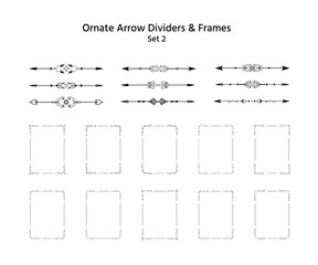 Set of matching ornate frames, arrow dividers