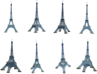 eiffel tower isolated on white