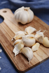 close up pf garlic on white background,