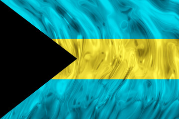 National flag of Bahamas. Background  with flag of Bahamas.