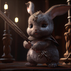 warrior baby rabbit