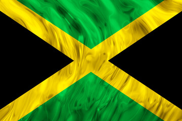 National flag of Jamaica. Background  with flag  of  Jamaica