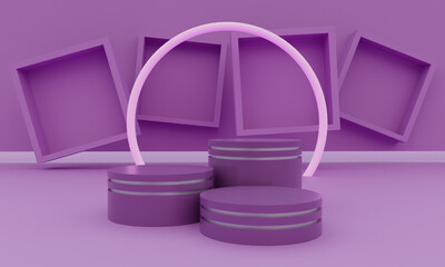 3d background for products podium scene with geometric platform. background vector 3d rendering with podium. stand to show any products. Stage showcase on pedestal studio