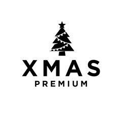 Obraz na płótnie Canvas Pine Tree letter initial logo icon design merry christmas xmas