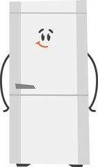 Cartoon steel fridge flat icon Household appliance