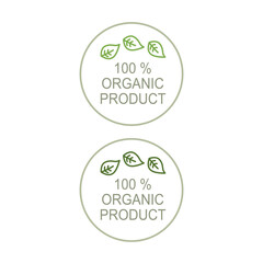 Natural product Eco Badge isolated on White