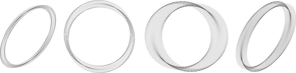 Illustration with circles. Black and white vector. Circle pattern. Abstraction ring.