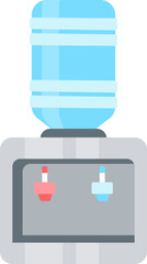 Cooler with bottle of water flat icon Cleaning system