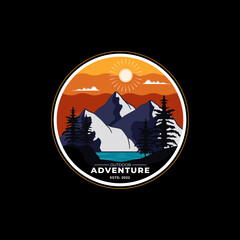 mountain badge logo template design