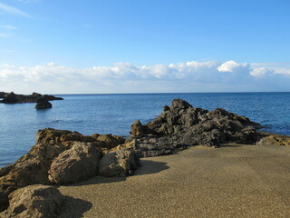 rocks and sea