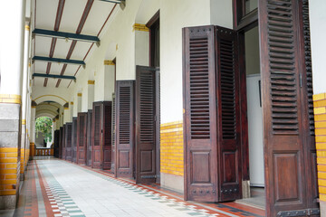 Lawang Sewu is a historic building in Indonesia located in Semarang City, Central Java. The local people call it Lawang Sewu because the building has so many doors and windows. Wood, wooden furniture.