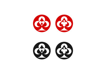 poker card icon logo template vector black
