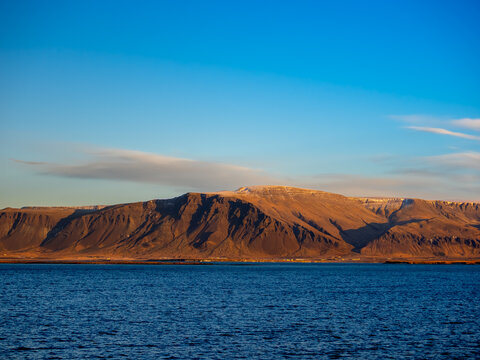Sunset Over Esjan Mountain